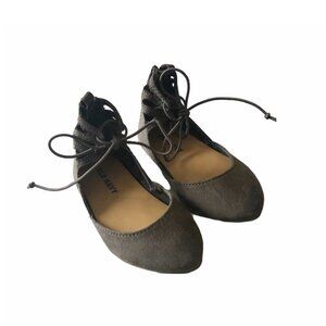 Old Navy Gray Ankle Lace Flats Size 5